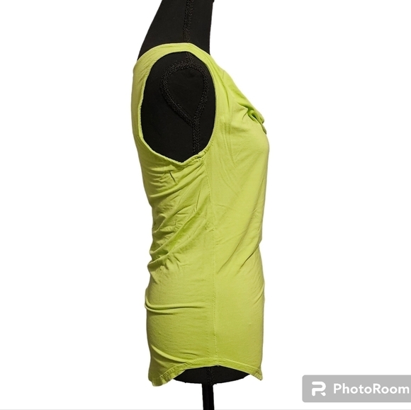 Sarin Mathews Neon Green Slouchy Neck Super Soft Blouse. Size S - Picture 2 of 6